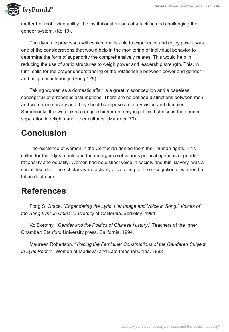 Chinese Women and the Social Inequality. Page 2