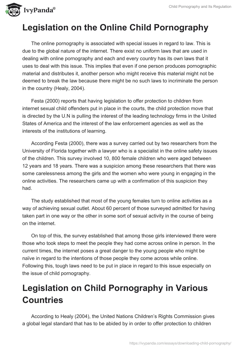 Child Pornography and Its Regulation. Page 4
