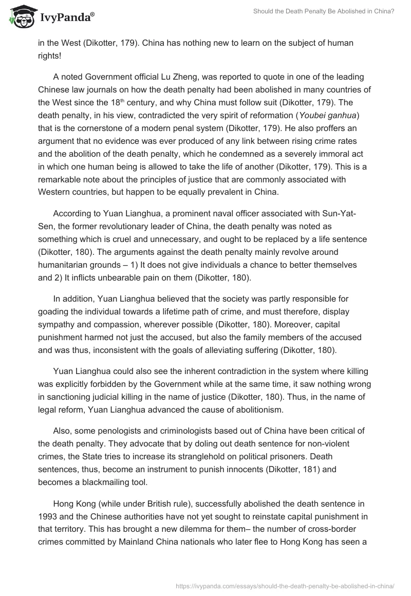 Should the Death Penalty Be Abolished in China?. Page 4