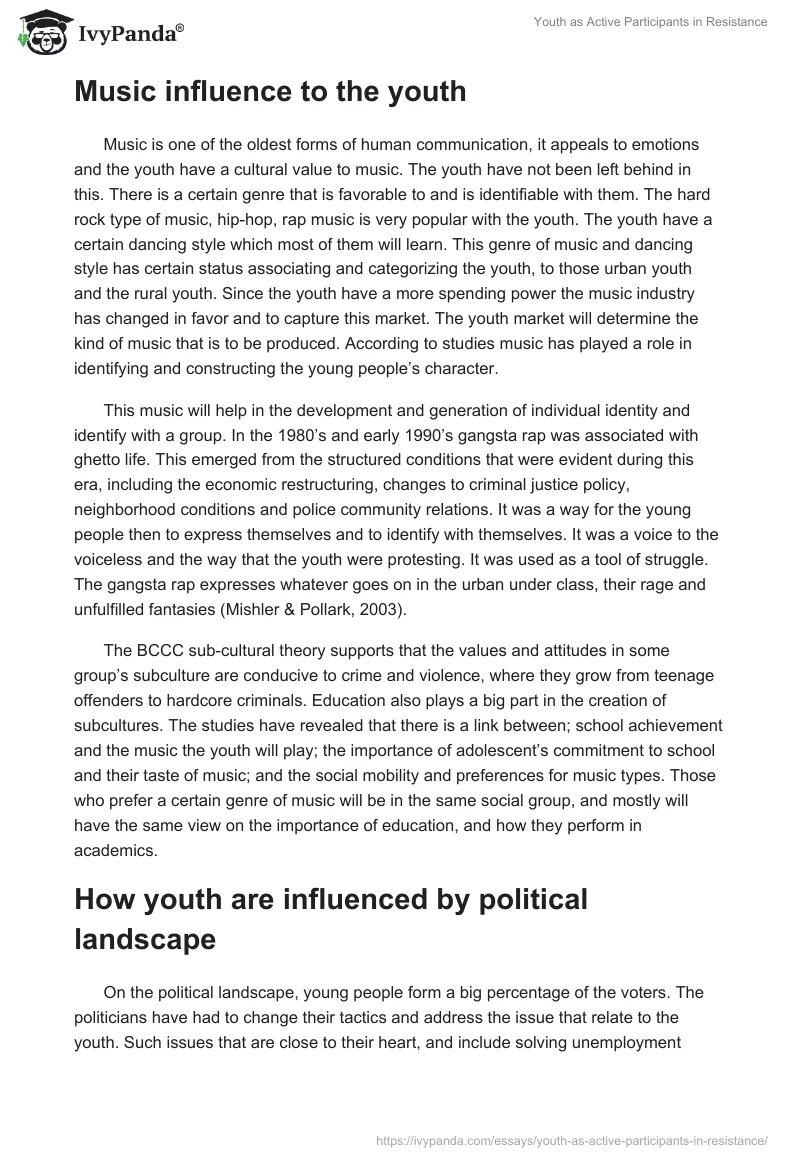 Youth as Active Participants in Resistance. Page 5