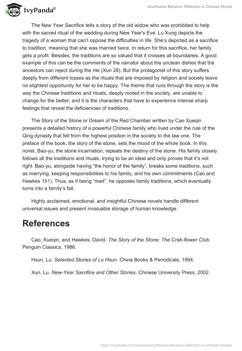 Unorthodox Behavior Reflection in Chinese Stories. Page 2