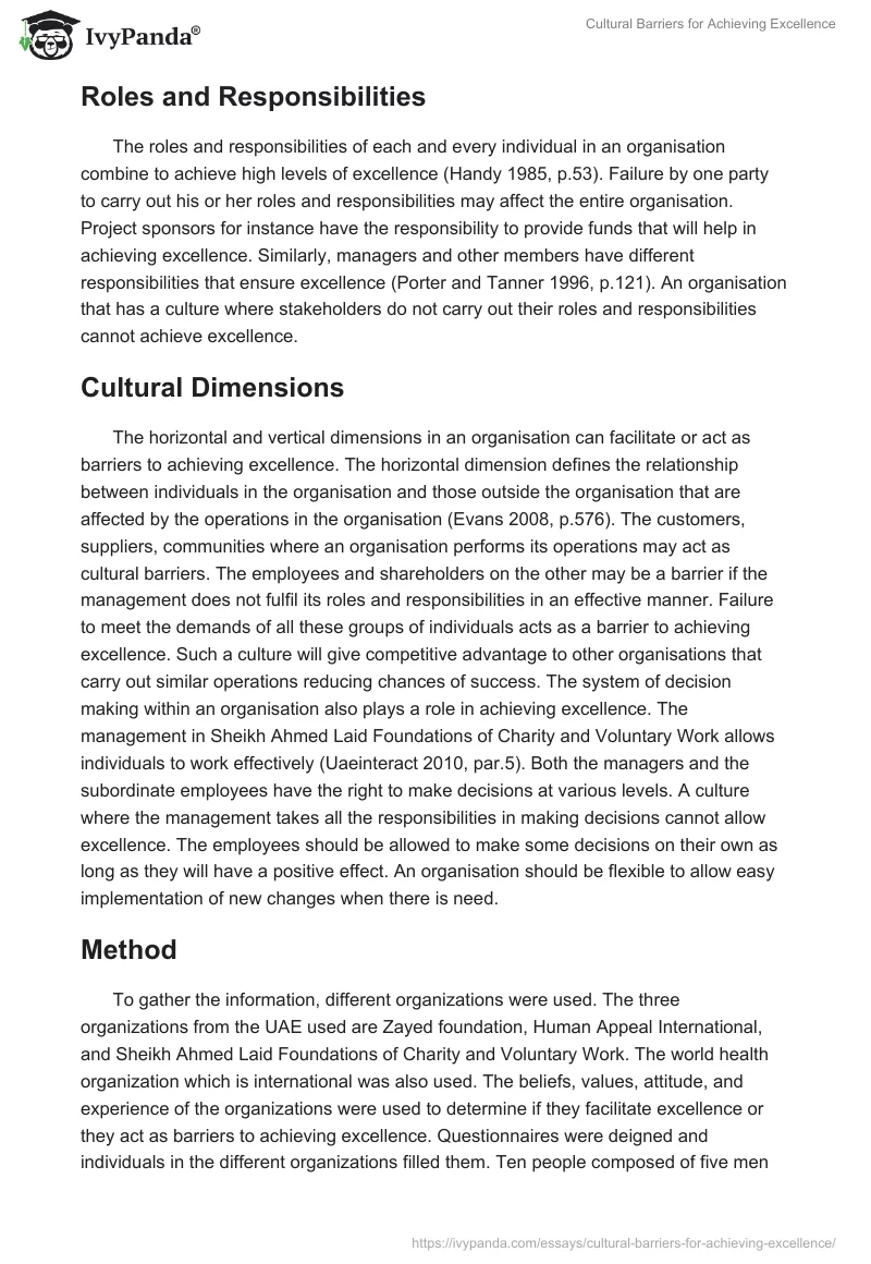 Cultural Barriers for Achieving Excellence. Page 3