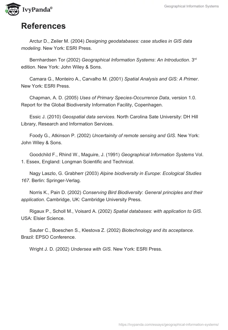 Geographical Information Systems. Page 5