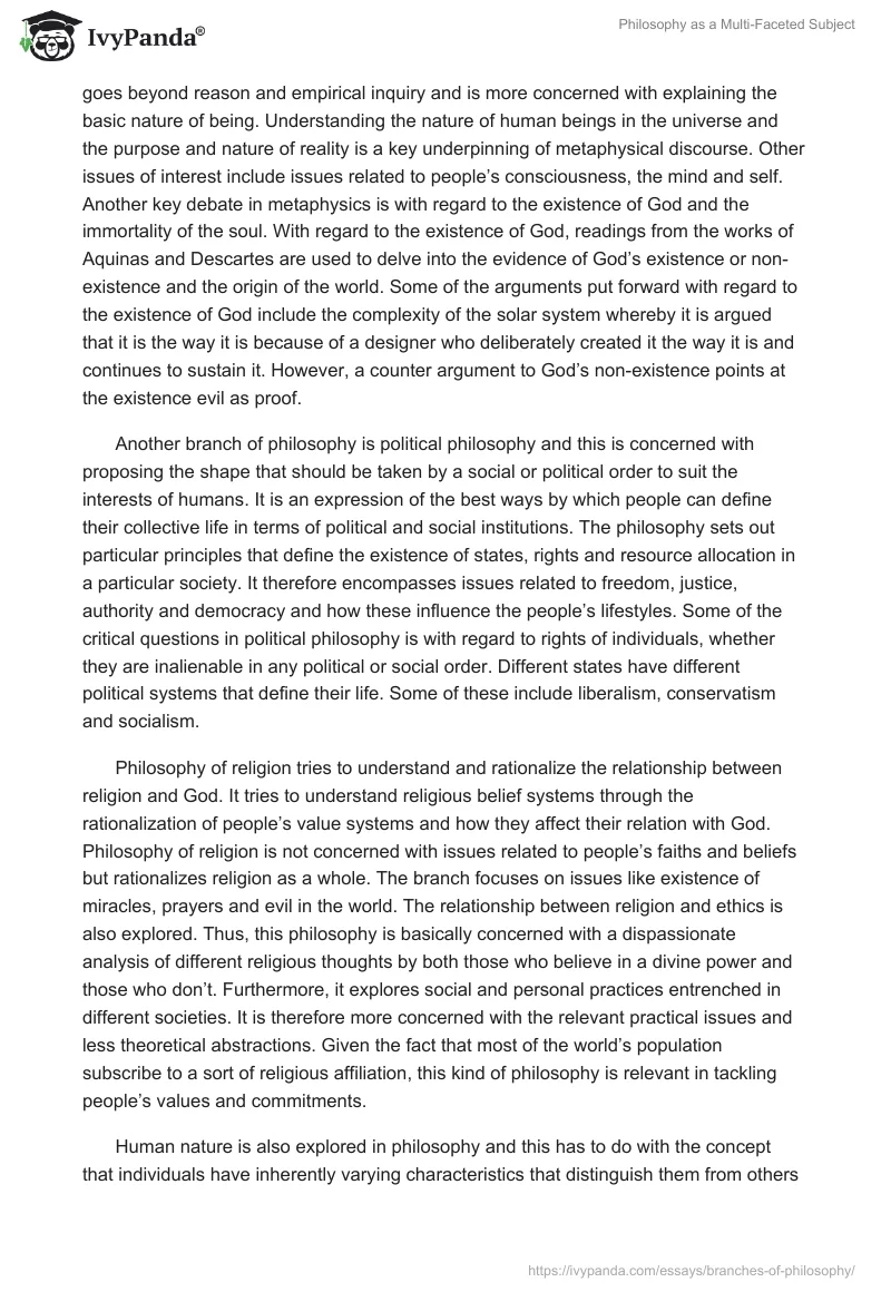 Philosophy as a Multi-Faceted Subject. Page 2