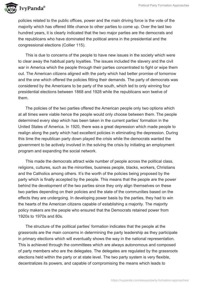 Political Party Formation Approaches. Page 2