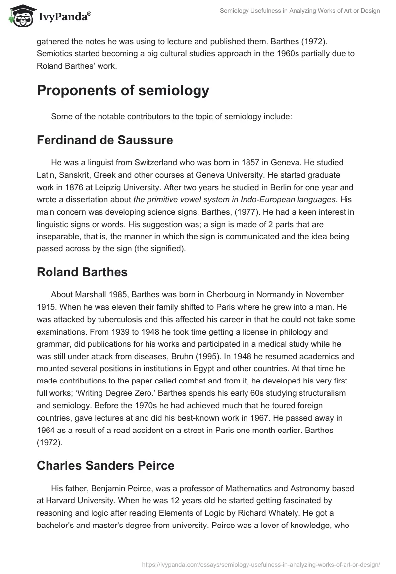 Semiology Usefulness in Analyzing Works of Art or Design. Page 2