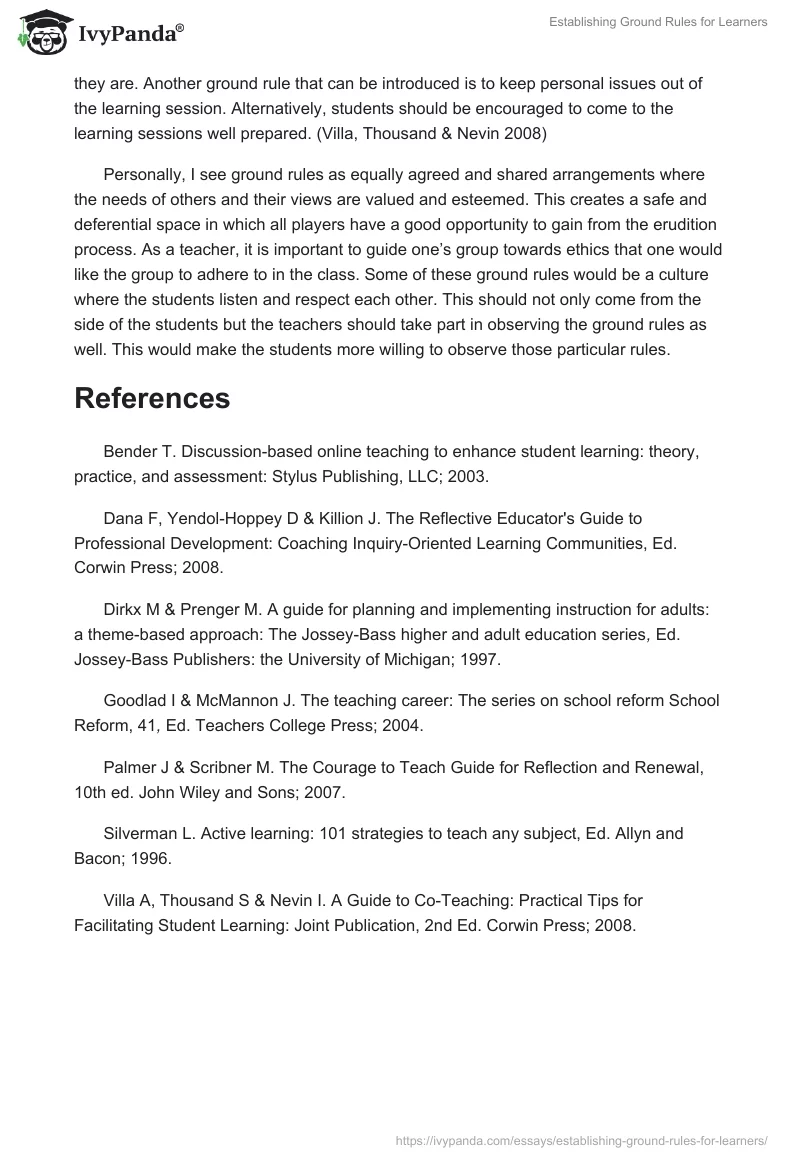 Establishing Ground Rules for Learners. Page 3