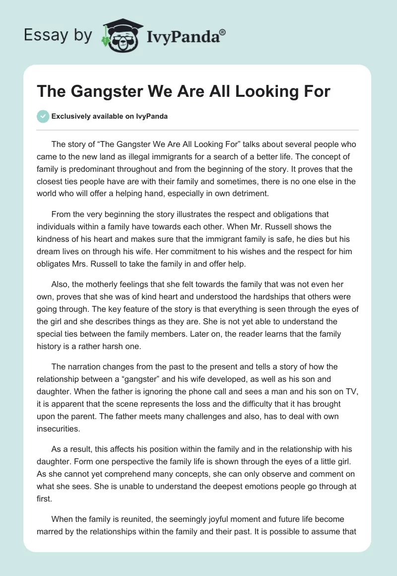 essay gangster meaning