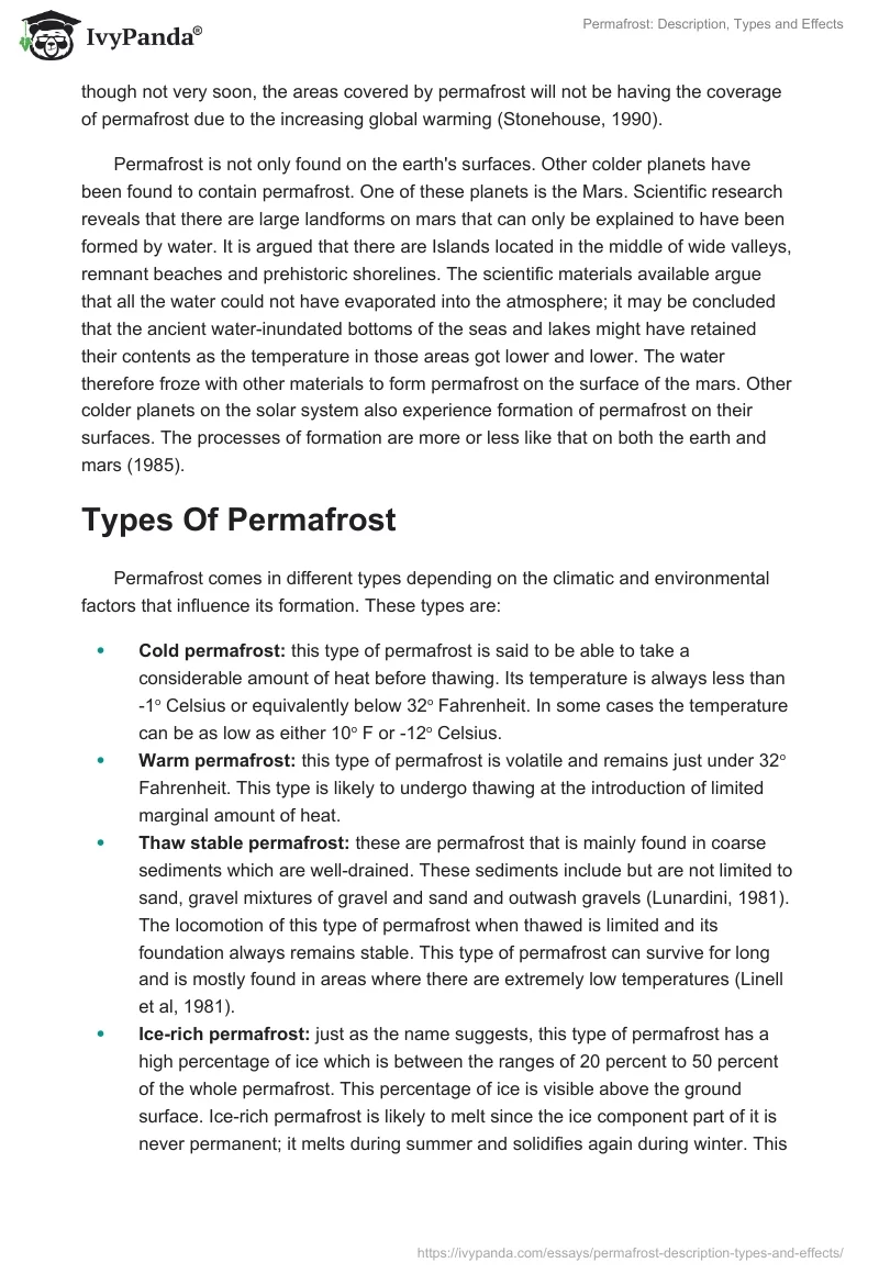 Permafrost: Description, Types and Effects. Page 3