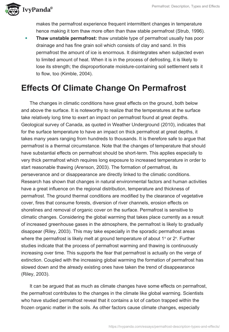 Permafrost: Description, Types and Effects. Page 4