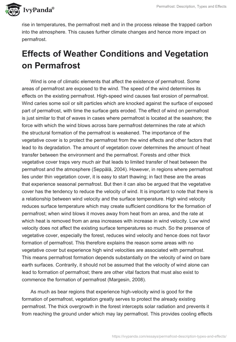 Permafrost: Description, Types and Effects. Page 5