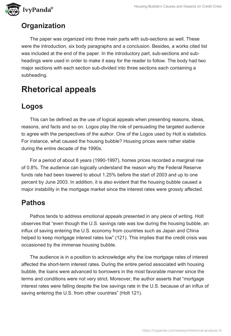 Housing Bubble’s Causes and Impacts on Credit Crisis. Page 3