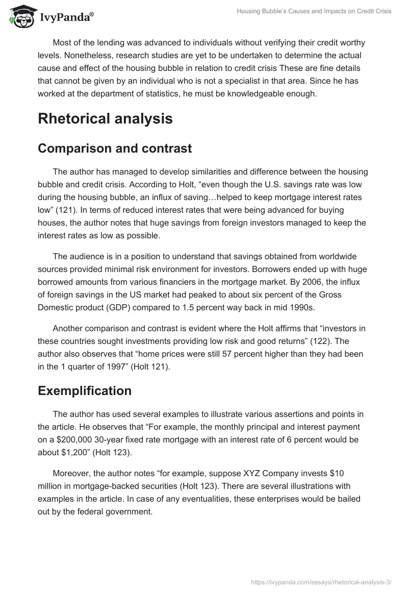 Housing Bubble’s Causes and Impacts on Credit Crisis. Page 5