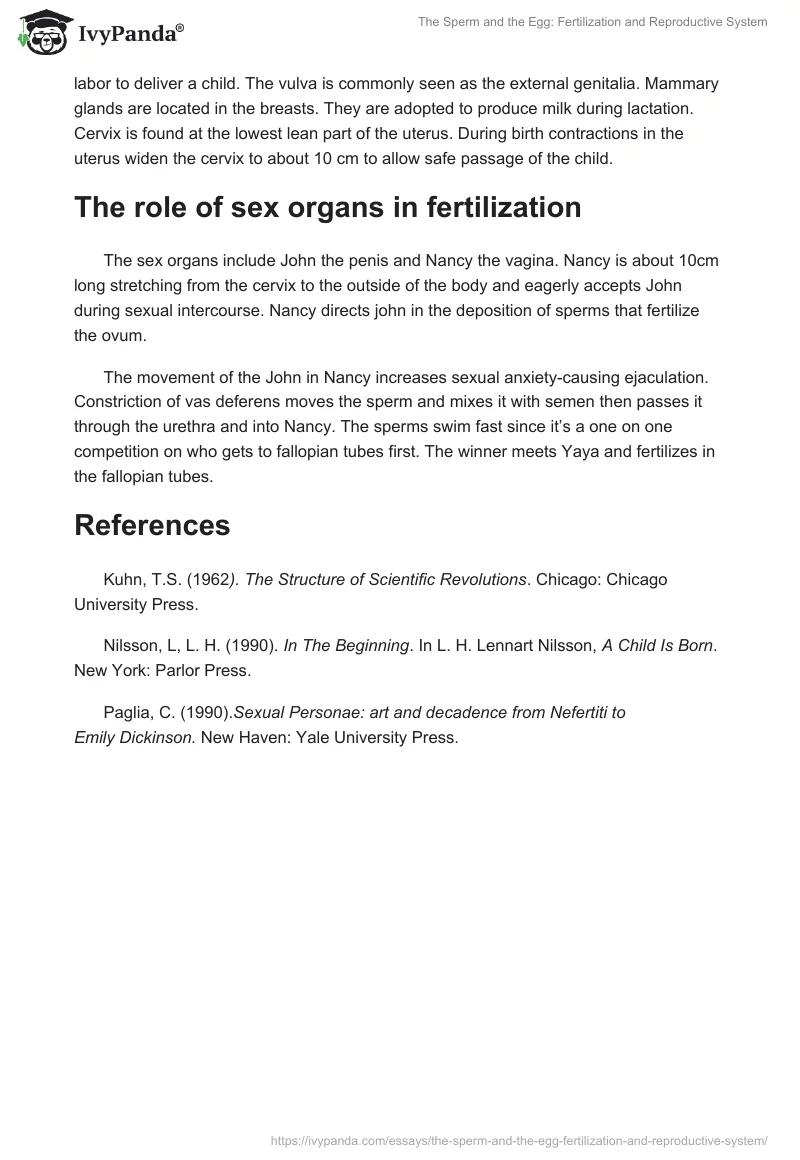The Sperm and the Egg: Fertilization and Reproductive System. Page 3