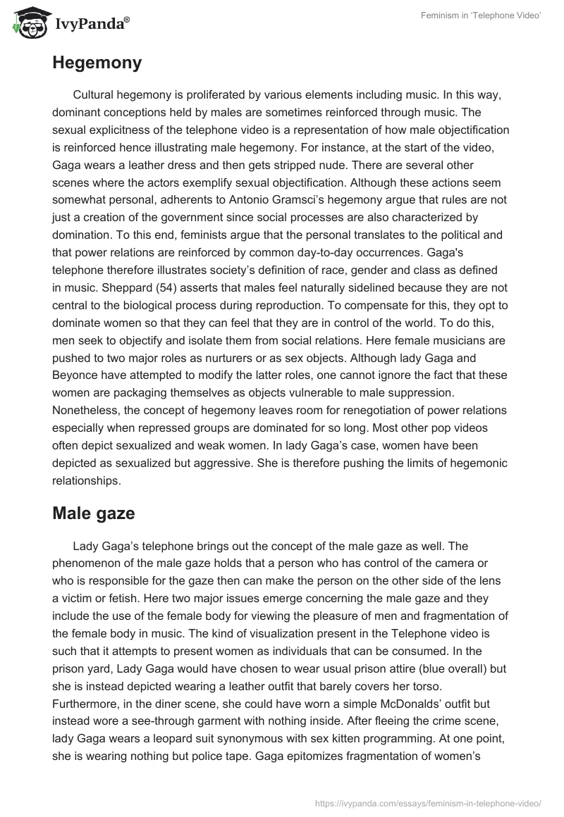 Feminism in ‘Telephone Video’. Page 2