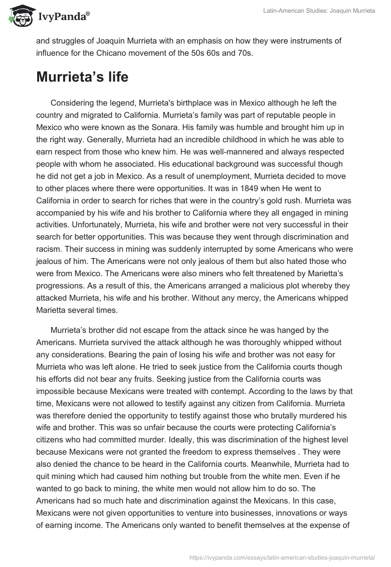 Latin-American Studies: Joaquin Murrieta. Page 2