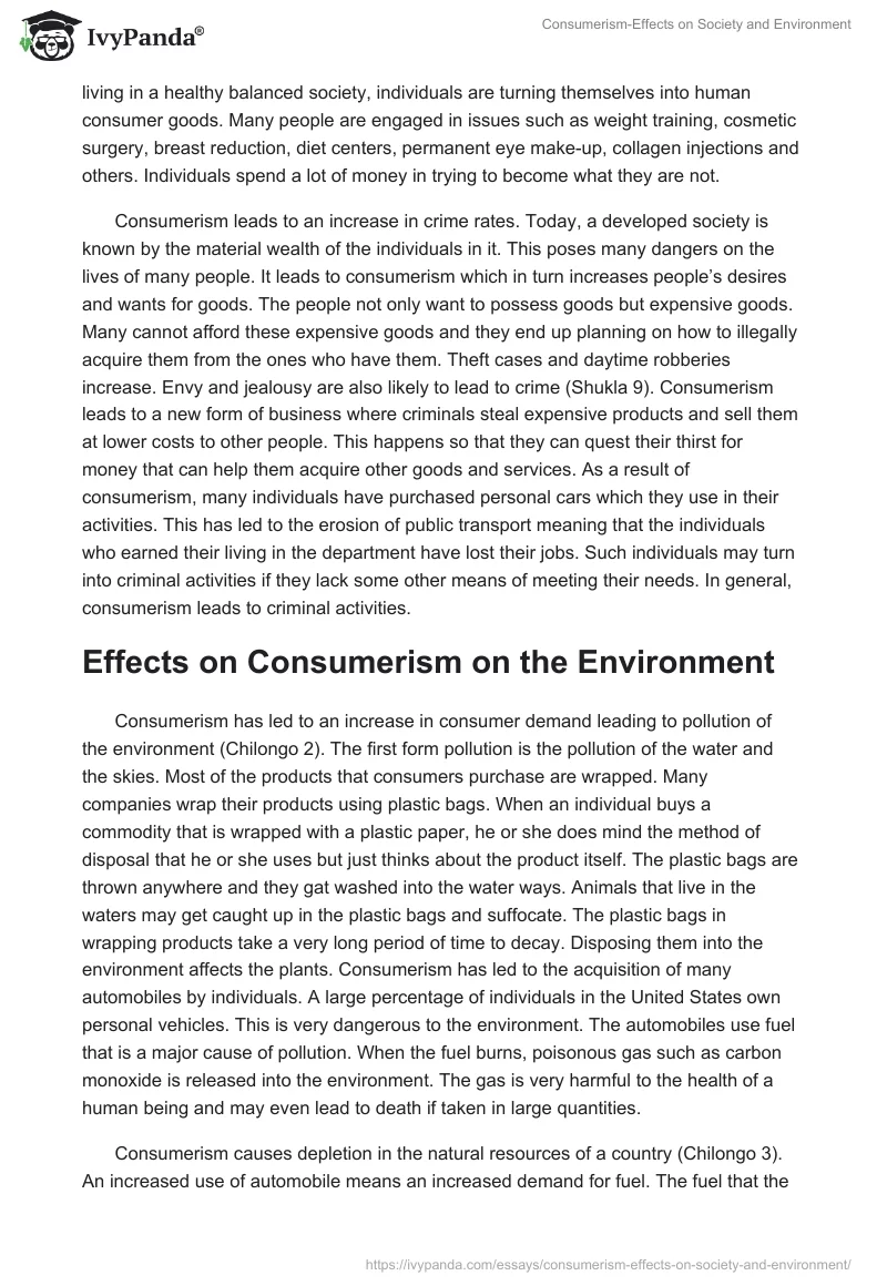 Consumerism-Effects on Society and Environment. Page 3