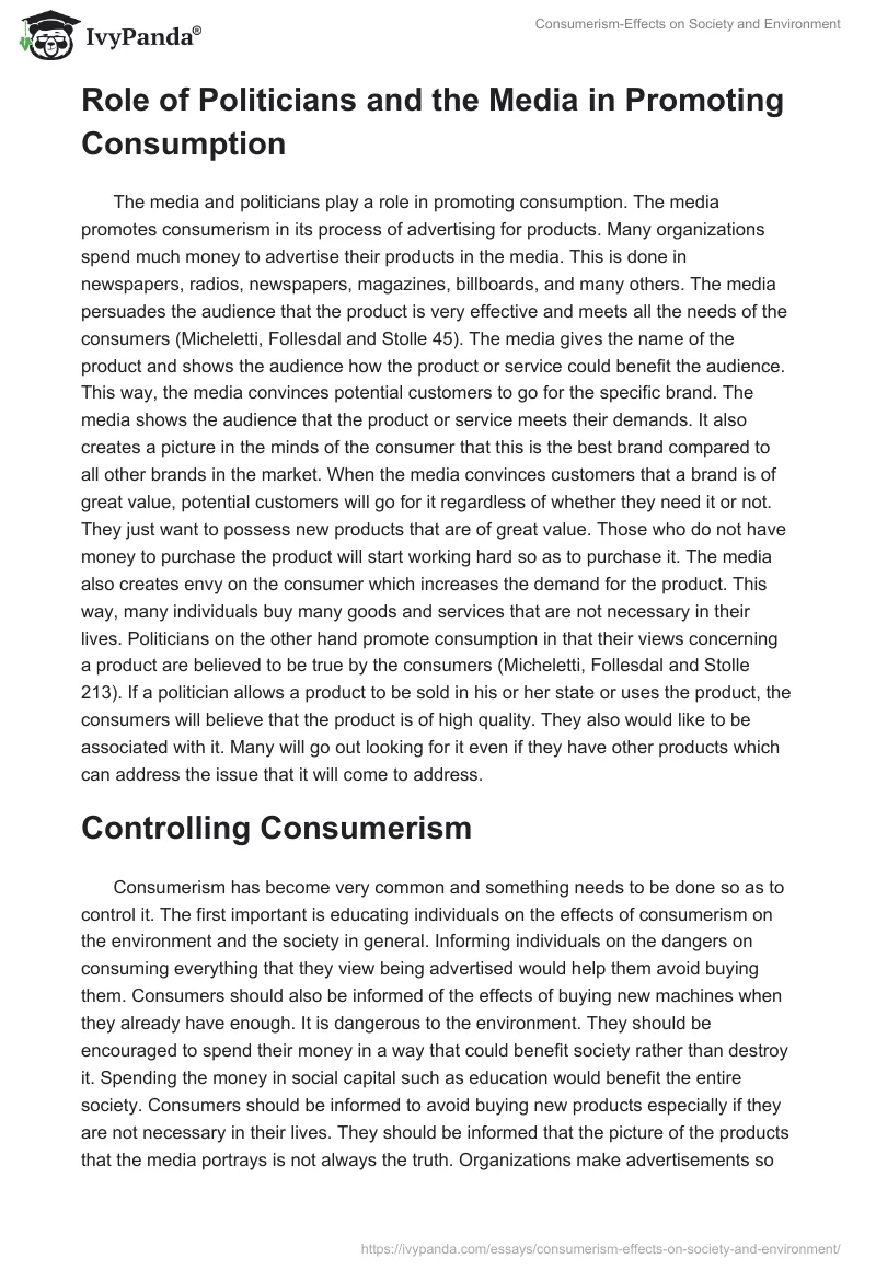 Consumerism-Effects on Society and Environment. Page 5