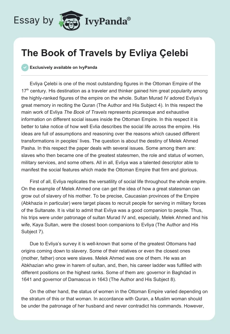"The Book of Travels" by Evliya Çelebi. Page 1