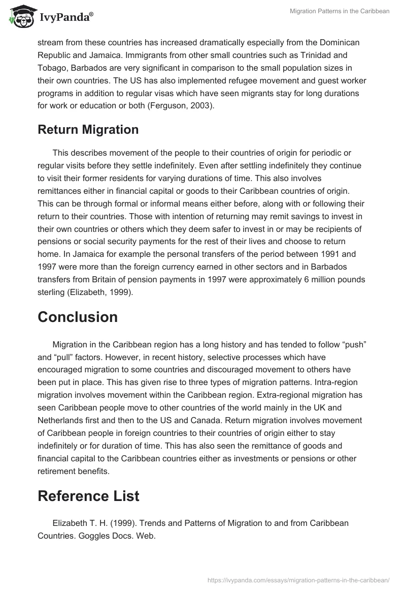 Migration Patterns in the Caribbean. Page 3