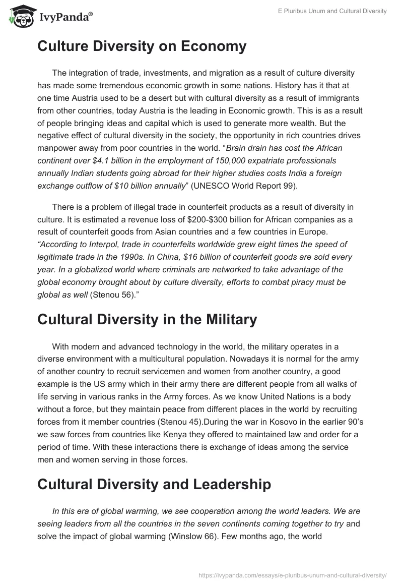 E Pluribus Unum and Cultural Diversity. Page 2