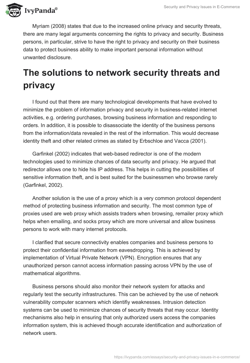 Security and Privacy Issues in E-Commerce. Page 5