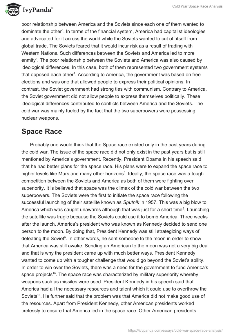Cold War Space Race Analysis. Page 2