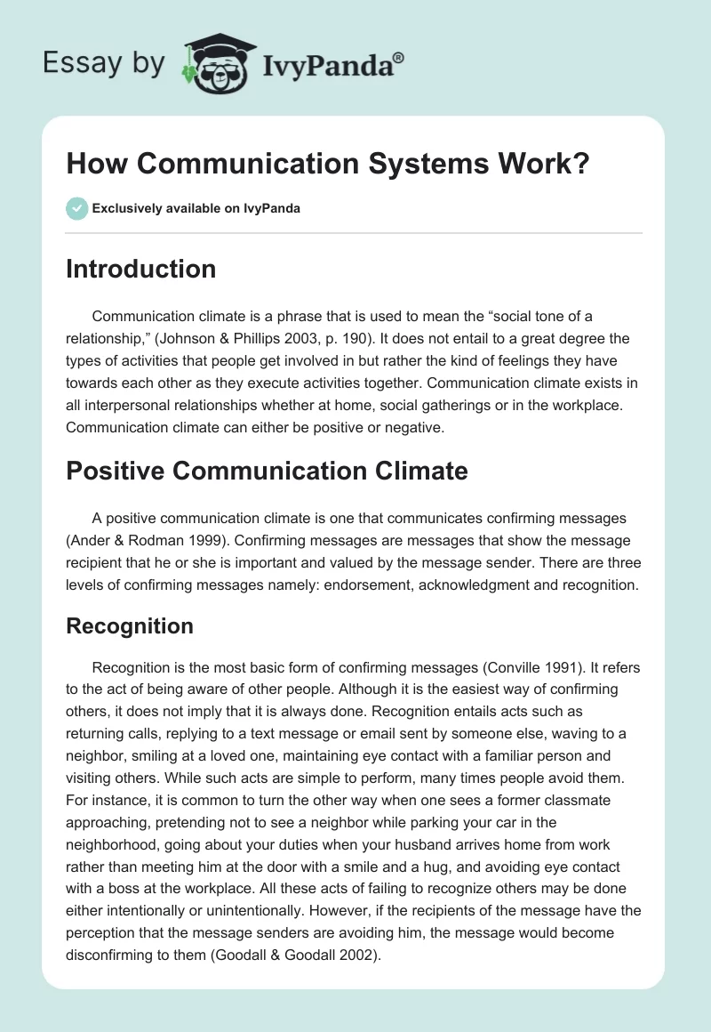 How Communication Systems Work?. Page 1