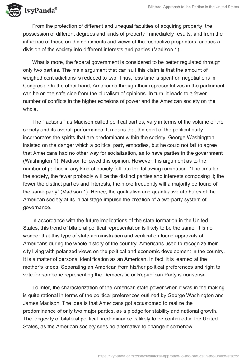 Bilateral Approach to the Parties in the United States. Page 2
