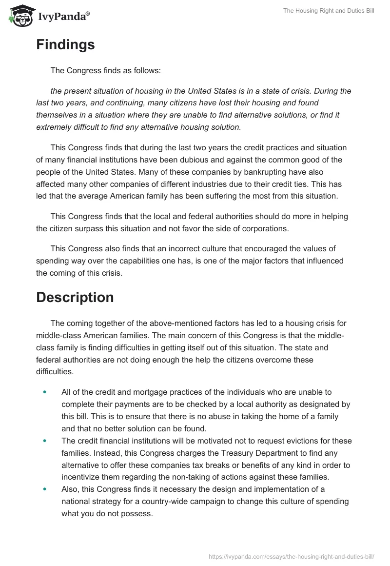 The Housing Right and Duties Bill. Page 2