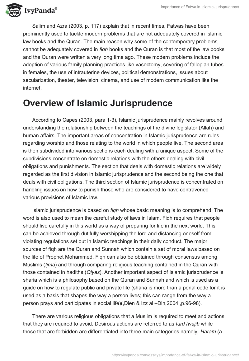 Importance of Fatwa in Islamic Jurisprudence. Page 2