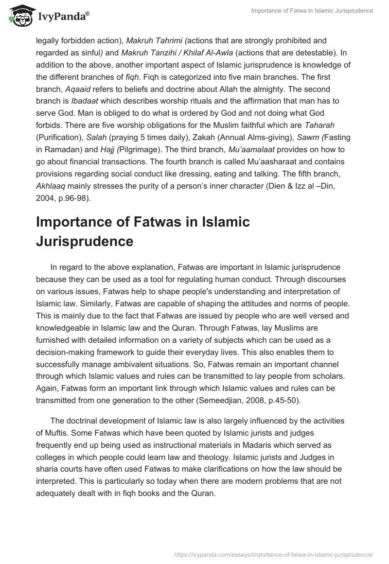 Importance of Fatwa in Islamic Jurisprudence. Page 3