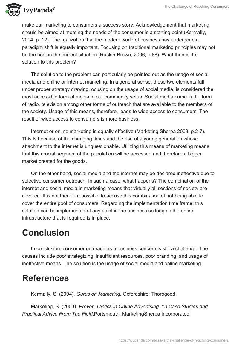 The Challenge of Reaching Consumers. Page 3