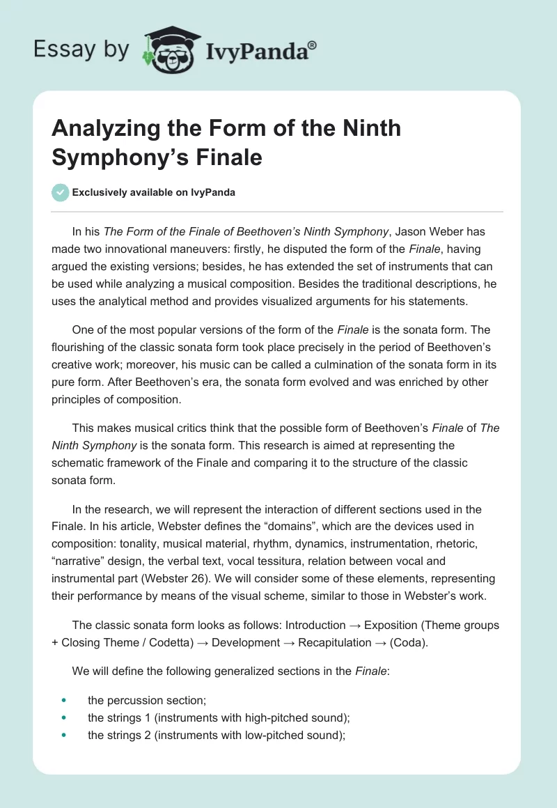 Analyzing the Form of the Ninth Symphony’s Finale. Page 1