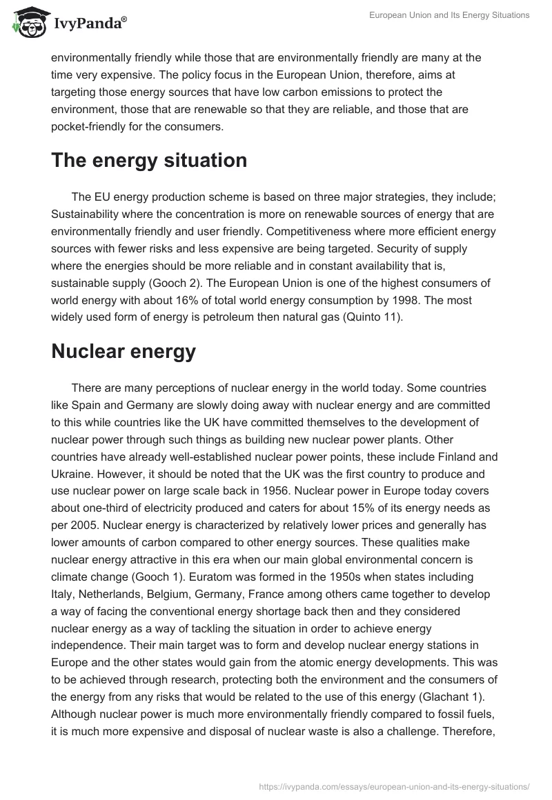 European Union and Its Energy Situations. Page 2