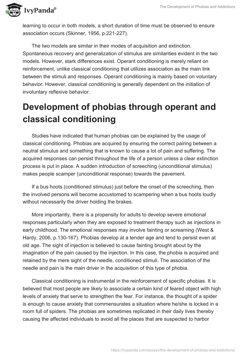 The Development of Phobias and Addictions. Page 2