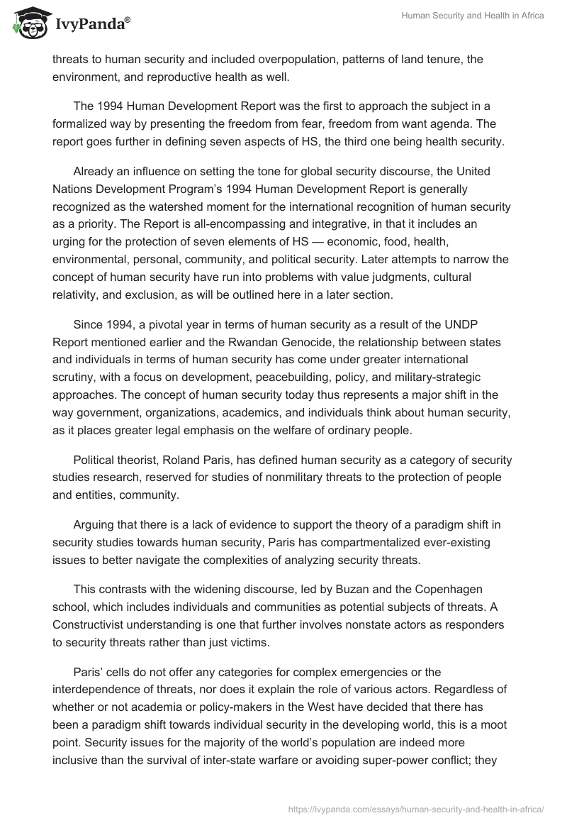 Human Security and Health in Africa. Page 3