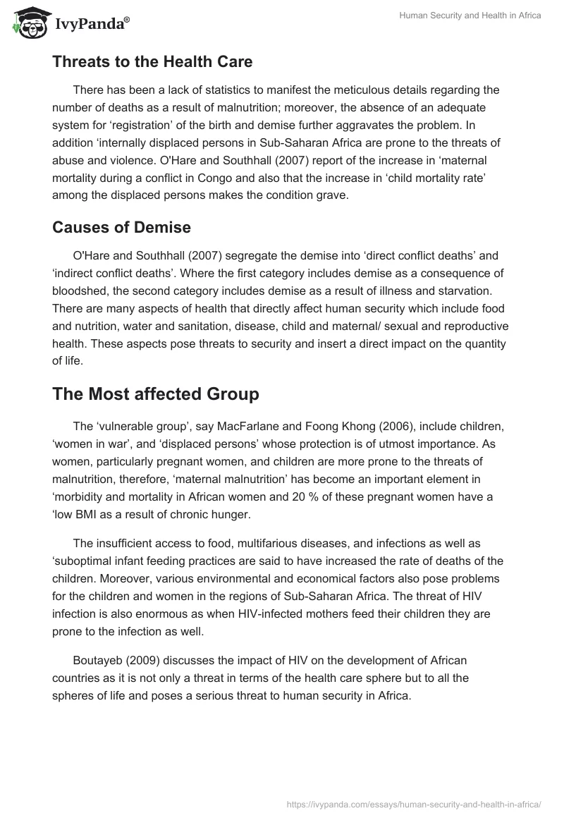 Human Security and Health in Africa. Page 5