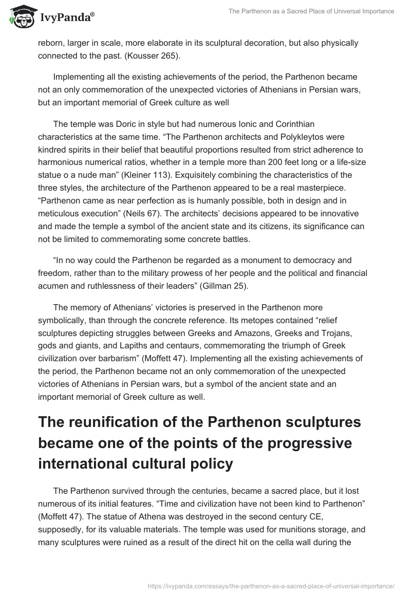 The Parthenon as a Sacred Place of Universal Importance. Page 2