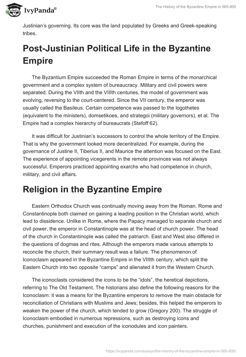 The History of the Byzantine Empire in 565-800. Page 2