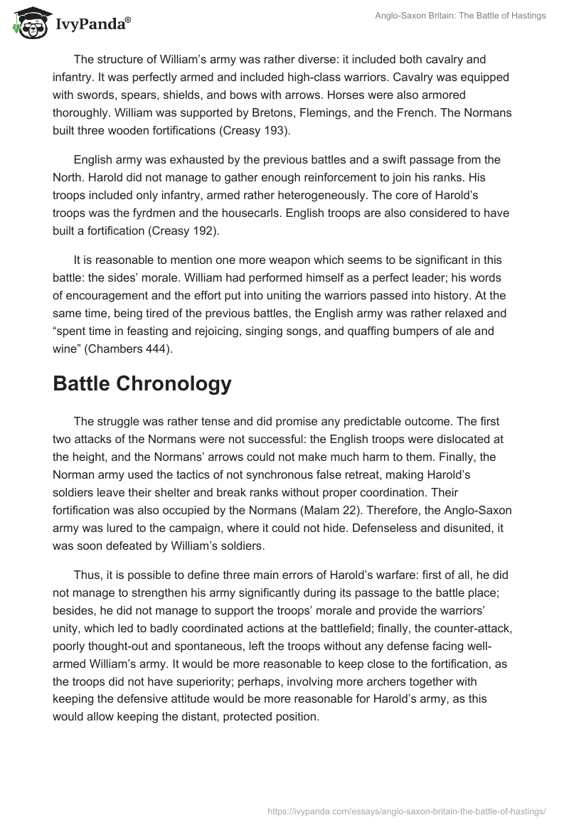 Anglo-Saxon Britain: The Battle of Hastings. Page 2