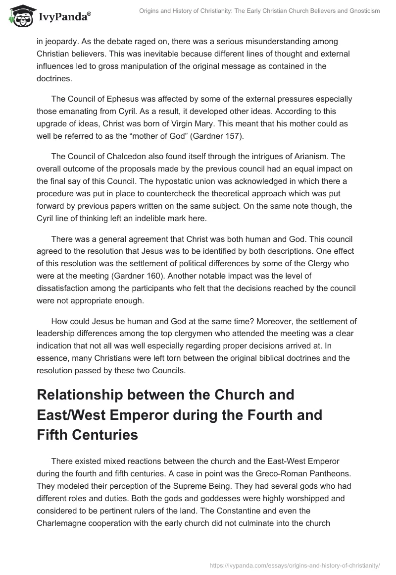 Origins and History of Christianity: The Early Christian Church Believers and Gnosticism. Page 4