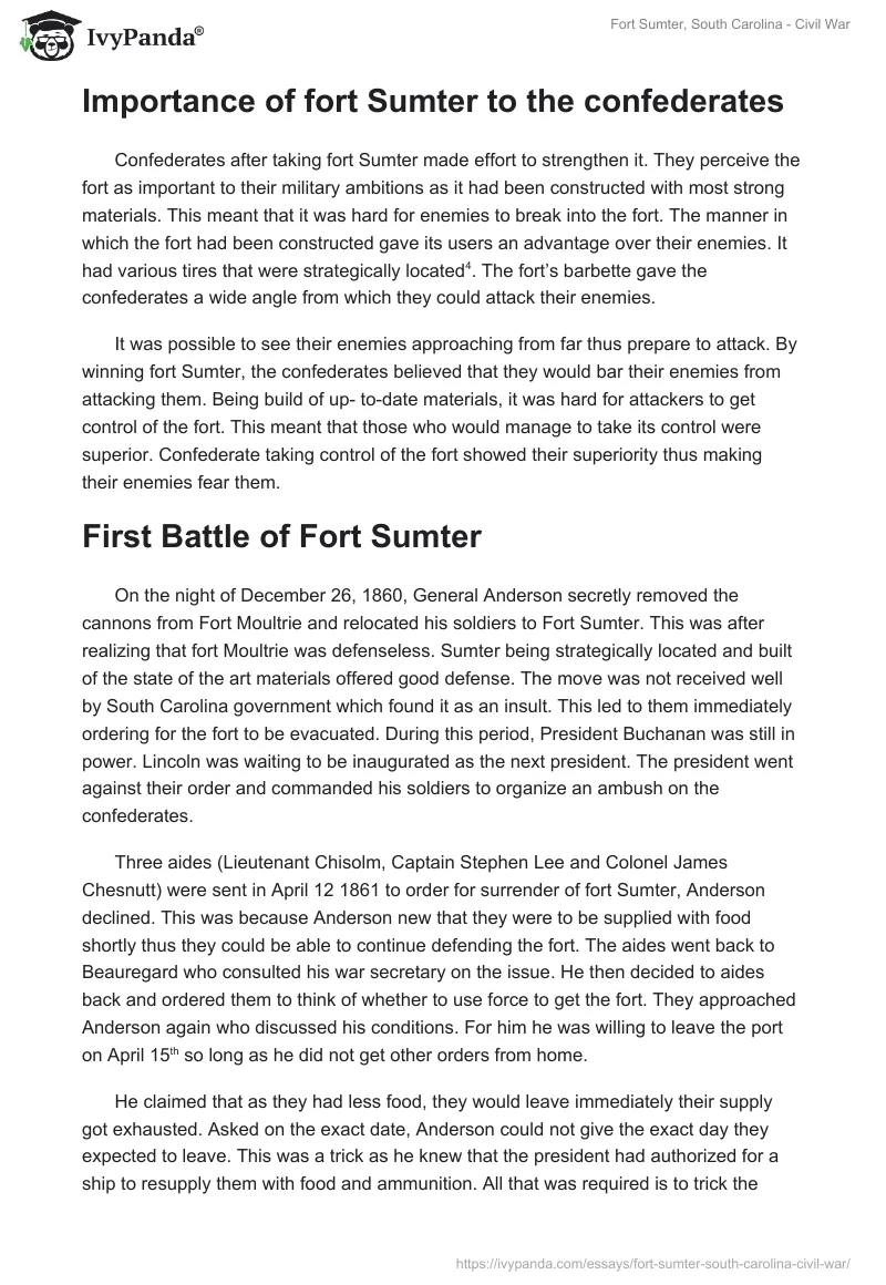 Fort Sumter, South Carolina - Civil War. Page 3