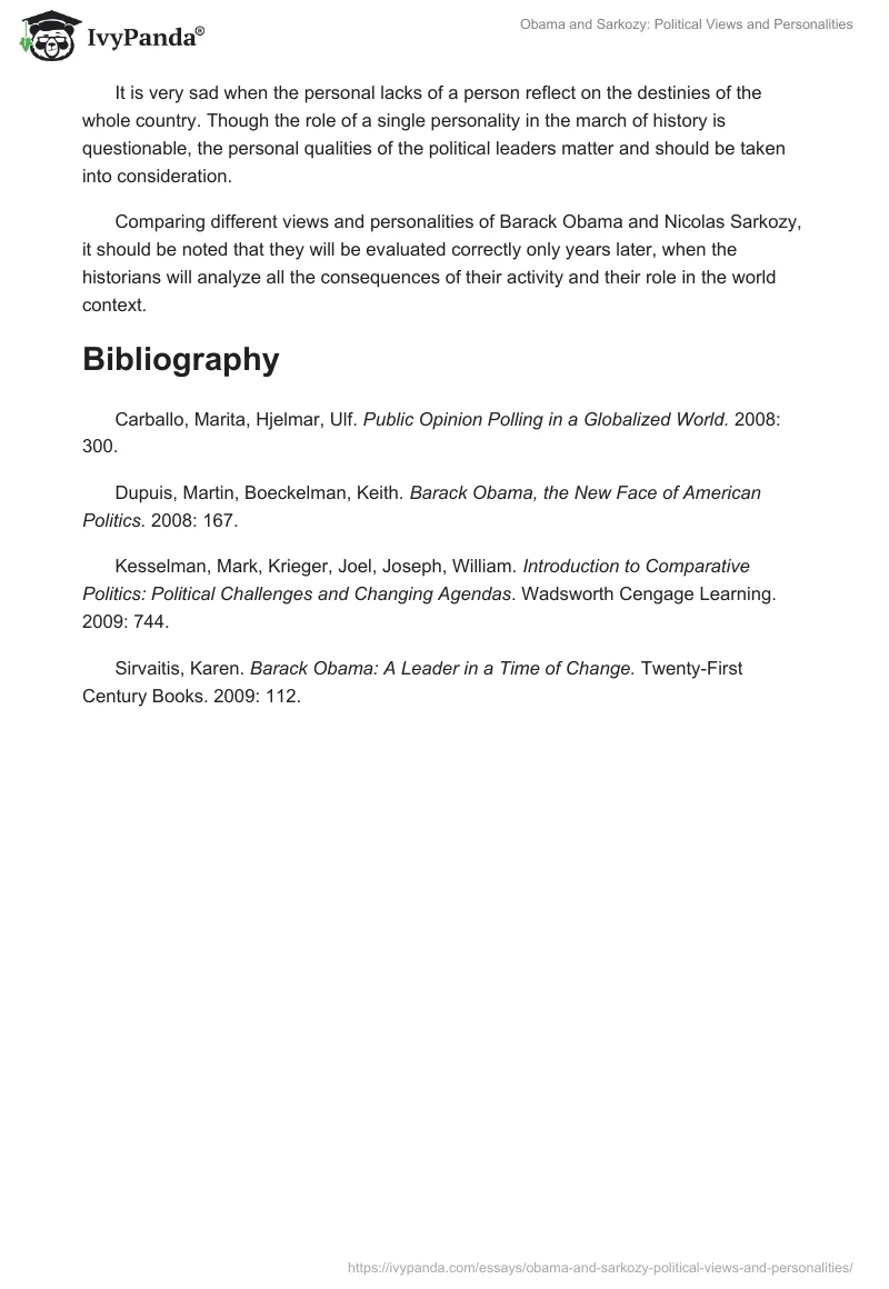 Obama and Sarkozy: Political Views and Personalities. Page 4