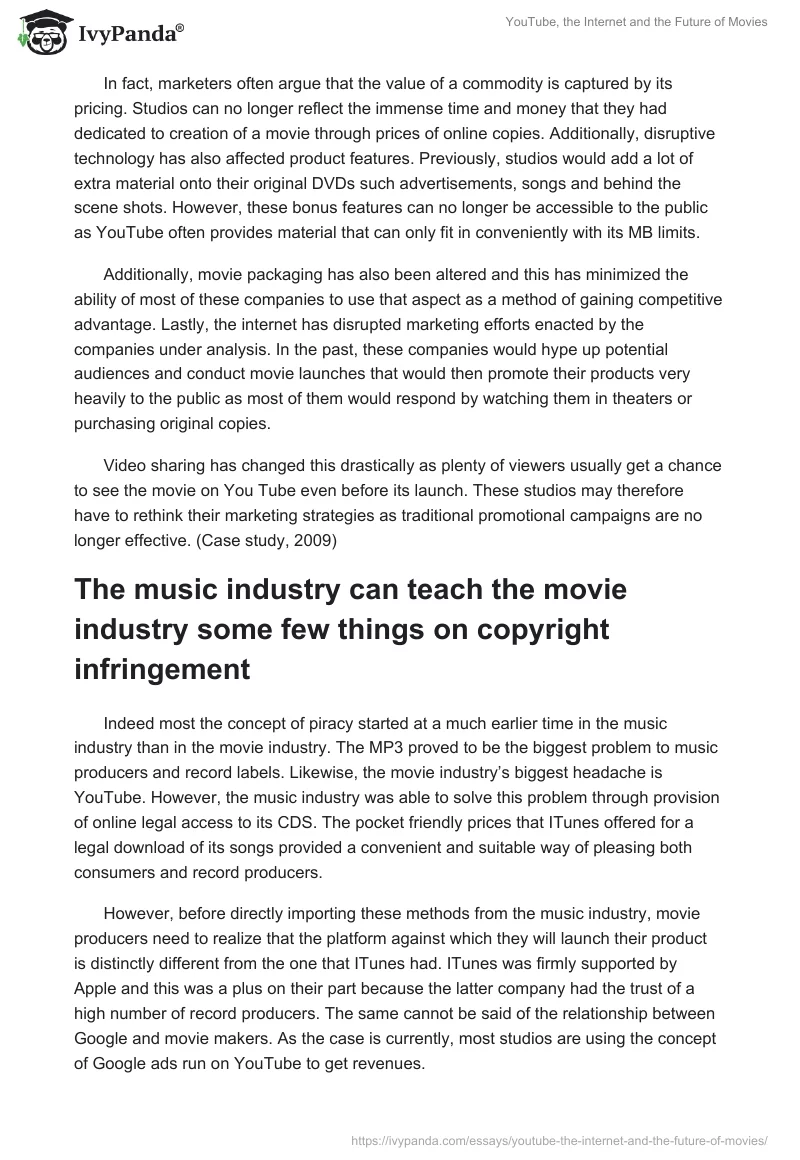 YouTube, the Internet and the Future of Movies. Page 4