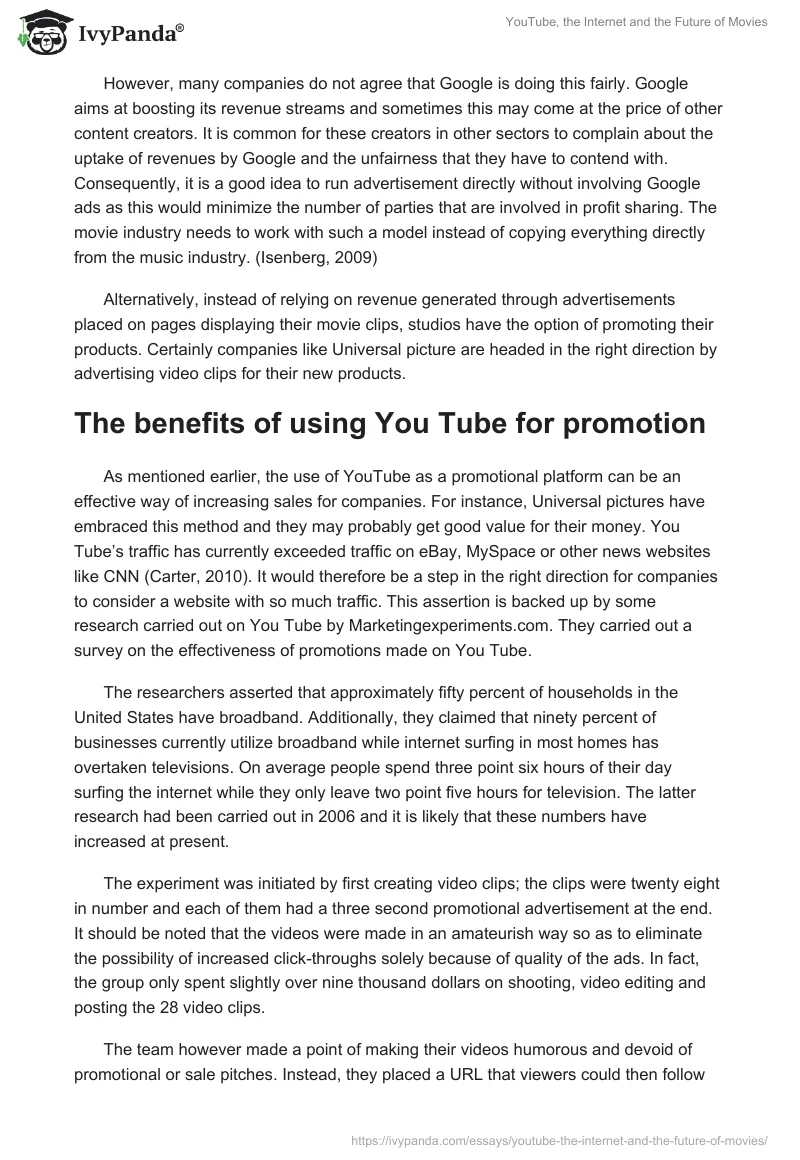 YouTube, the Internet and the Future of Movies. Page 5