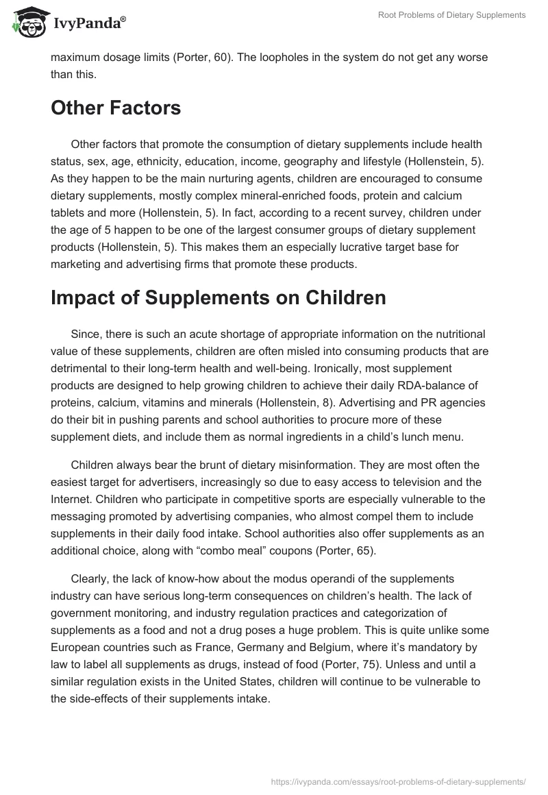 Root Problems of Dietary Supplements. Page 4
