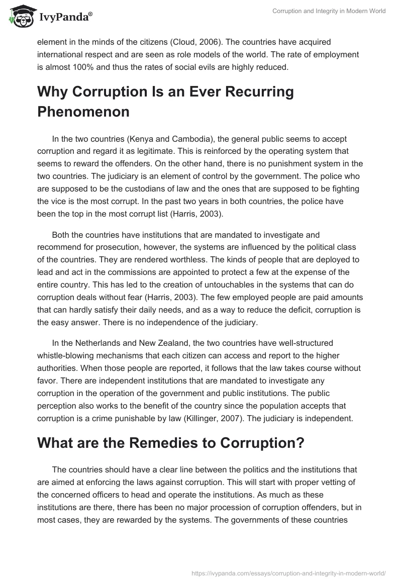 Corruption and Integrity in Modern World. Page 4