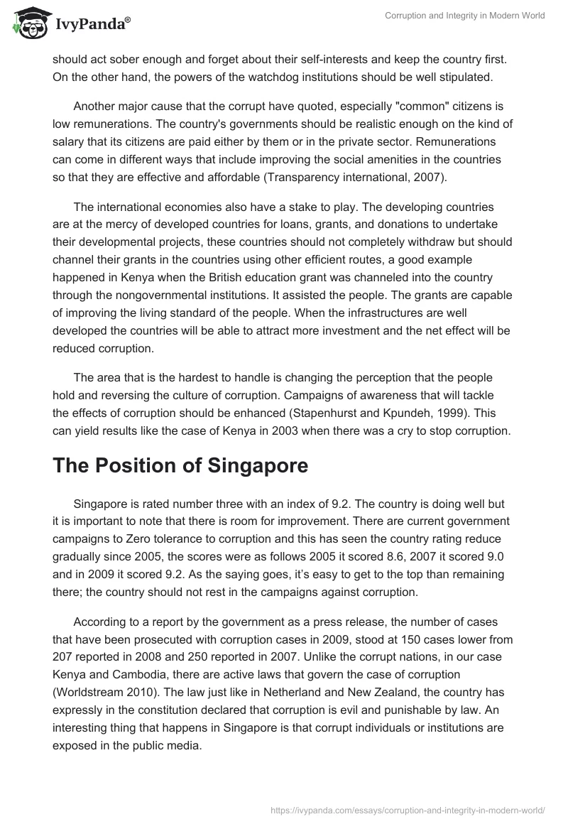 Corruption and Integrity in Modern World. Page 5