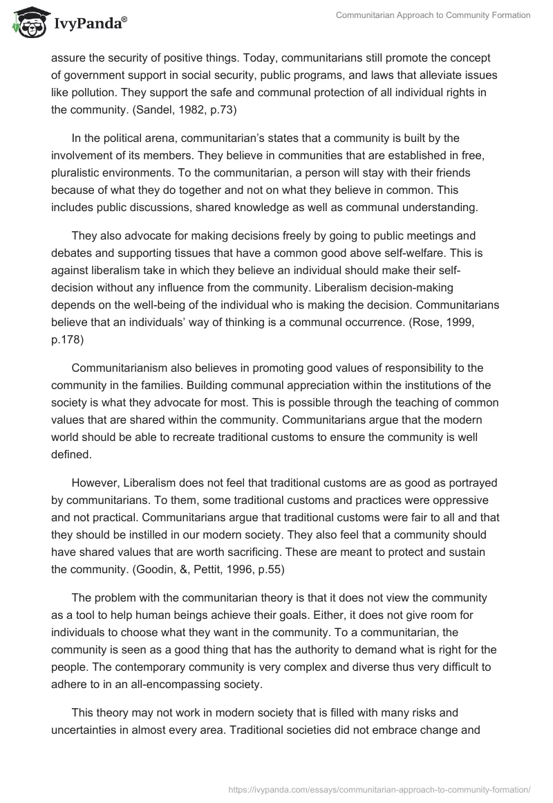 Communitarian Approach to Community Formation. Page 2